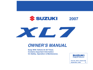 2007 Suzuki XL7 Owners Manual